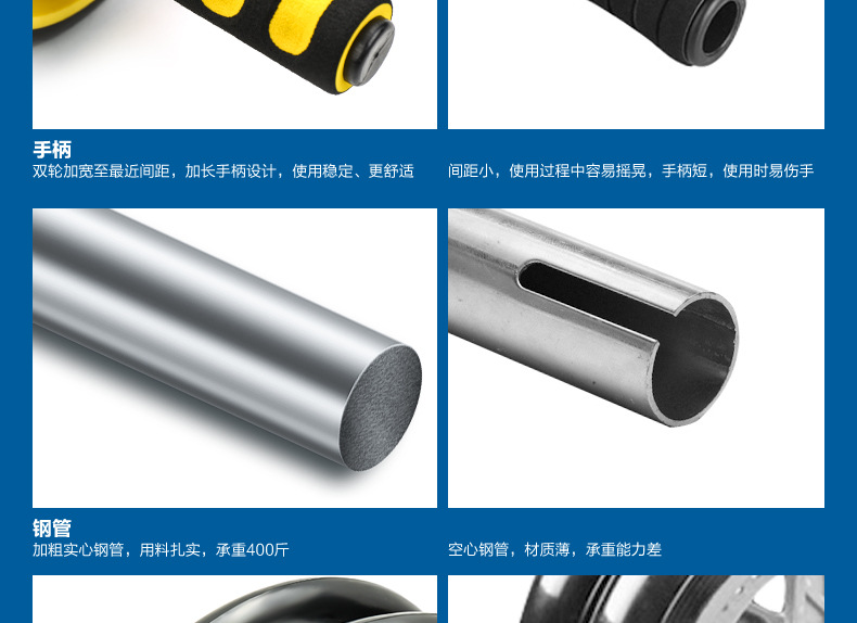 Fatsox establishment In the production of double-brand non-bearing belly-tightening abdominal double-wheel Quiet Fitness equipment anti-abdominal sharp ware wholesale