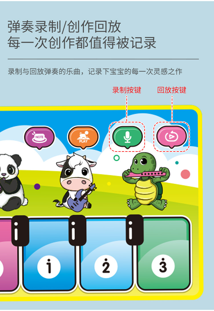 Cross-Border New Arrival Children's Multifunctional Music Blanket Cartoon Early Education Educational Musical Instrument Toy Hot Piano Electronic Keyboard Blanket Cross-Border New Arrival Children's Multifunctional Music Blanket Cartoon Early Education Educational Musical Instrument Toy Hot Piano Electronic Keyboard Blanket