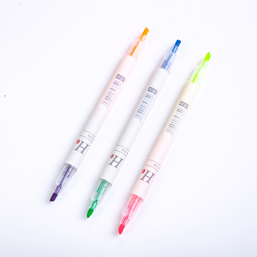 Kiss Flower Double-Headed Fluorescent Pen 6-Color Key Marker Candy Highlighter Creative Two-Color Watercolor Marking Pen Wholesale