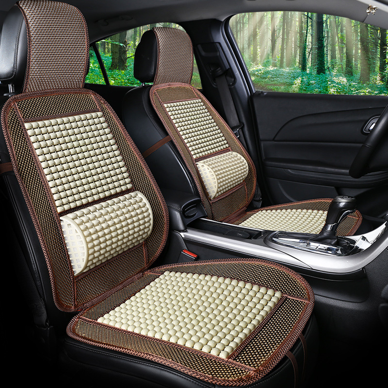 Cushion Summer Imitation Wood Beads Plastic Cushion Car OnePiece Seat Back Cushion Car Summer Breathable Cool Cushion