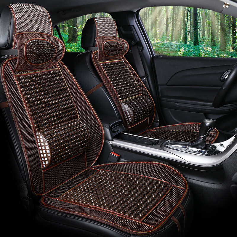 Cushion Summer Imitation Wood Beads Plastic Cushion Car OnePiece Seat Back Cushion Car Summer Breathable Cool Cushion