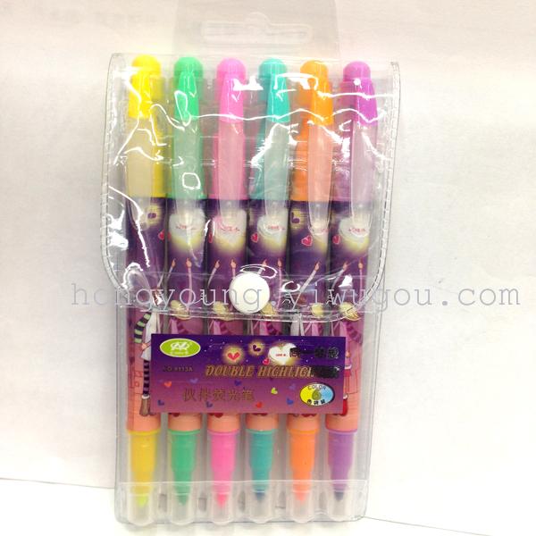 Cartoon highlighter creative stationery gift cute marker crayons in Japan and South Korea