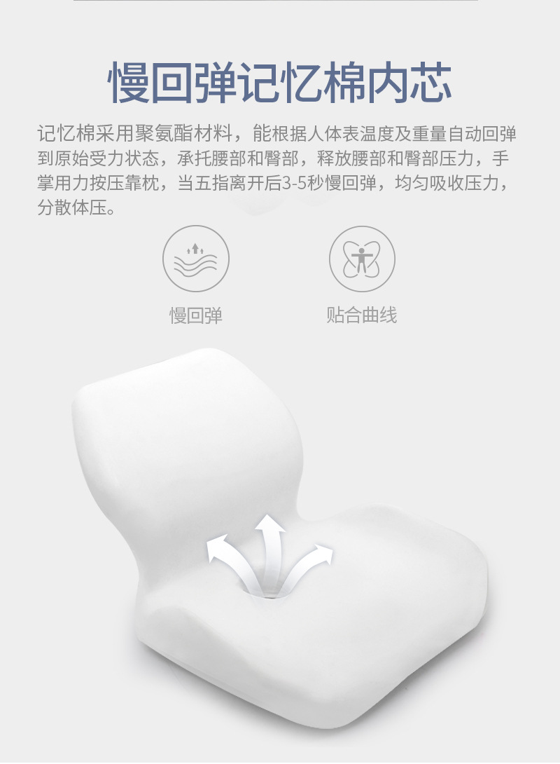 Cross-Border Amazon Chair Cushion Memory Foam Office Tatami Seat Cushion Car Cushion Lazy Integrated Back Cushion/Seat Cushion