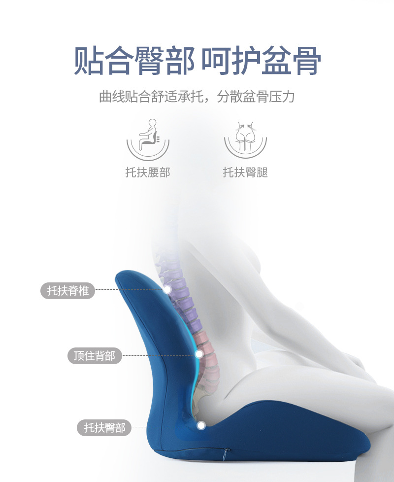 Cross-Border Amazon Chair Cushion Memory Foam Office Tatami Seat Cushion Car Cushion Lazy Integrated Back Cushion/Seat Cushion