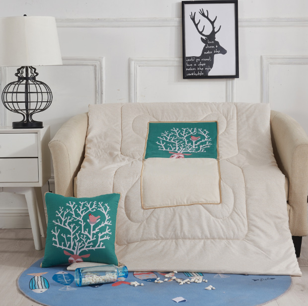 Cartoon Linen Style Pillow Blanket Multifunctional Back Seat Cushion Quilt Office Linen Airable Cover Wholesale Cartoon Linen Style Pillow Blanket Multifunctional Back Seat Cushion Quilt Office Linen Airable Cover Wholesale