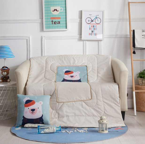 Cartoon Linen Style Pillow Blanket Multifunctional Back Seat Cushion Quilt Office Linen Airable Cover Wholesale Cartoon Linen Style Pillow Blanket Multifunctional Back Seat Cushion Quilt Office Linen Airable Cover Wholesale