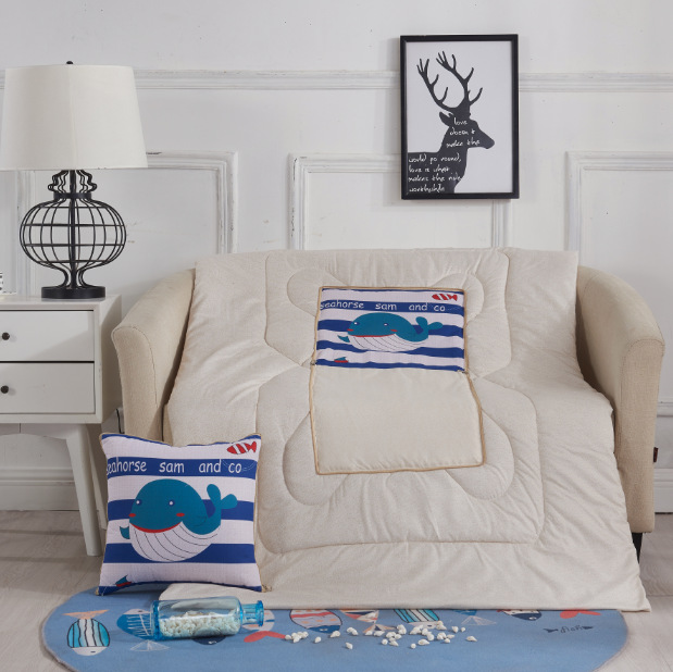 Cartoon Linen Style Pillow Blanket Multifunctional Back Seat Cushion Quilt Office Linen Airable Cover Wholesale Cartoon Linen Style Pillow Blanket Multifunctional Back Seat Cushion Quilt Office Linen Airable Cover Wholesale