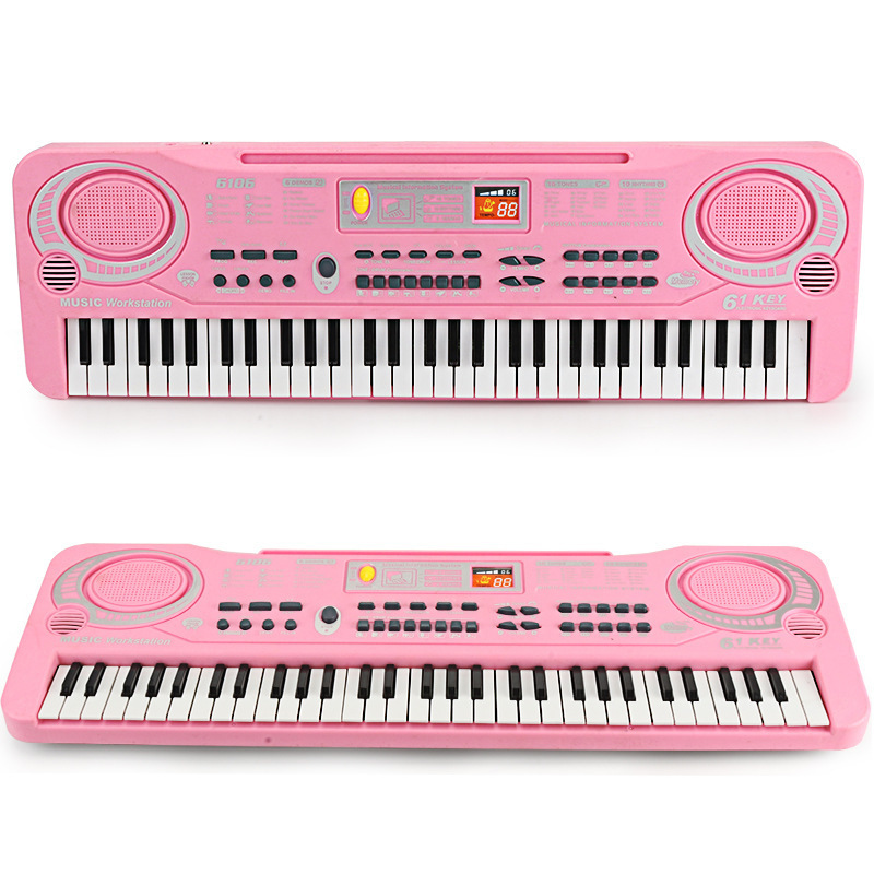 Children&#039;s Electronic Keyboard Musical Instrument 61 Key Multi-Function with Microphone Studio Educational Toy Gift Piano with Power Supply