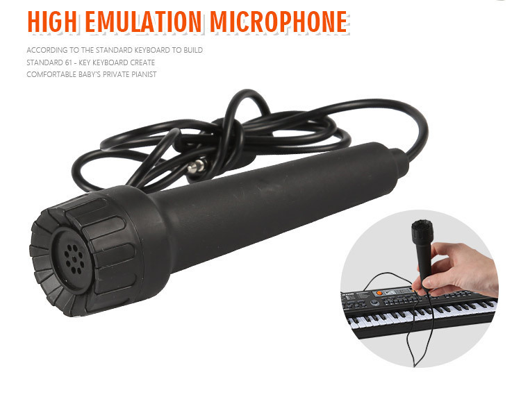 Children's Electronic Keyboard Musical Instrument 61 Key Multi-Function with Microphone Studio Educational Toy Gift Piano with Power Supply Children's Electronic Keyboard Musical Instrument 61 Key Multi-Function with Microphone Studio Educational Toy Gift Piano with Power Supply