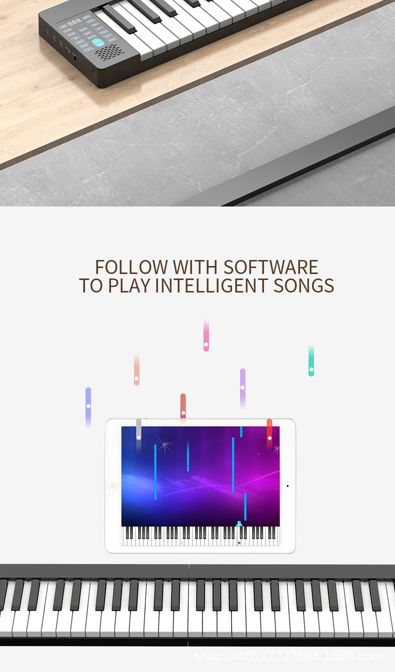Folding Piano Electronic Keyboard 88 Key Hand Roll Electronic Keyboard Electronic Piano Adult Student MIDI Keyboard Entry Folding Piano Electronic Keyboard 88 Key Hand Roll Electronic Keyboard Electronic Piano Adult Student MIDI Keyboard Entry