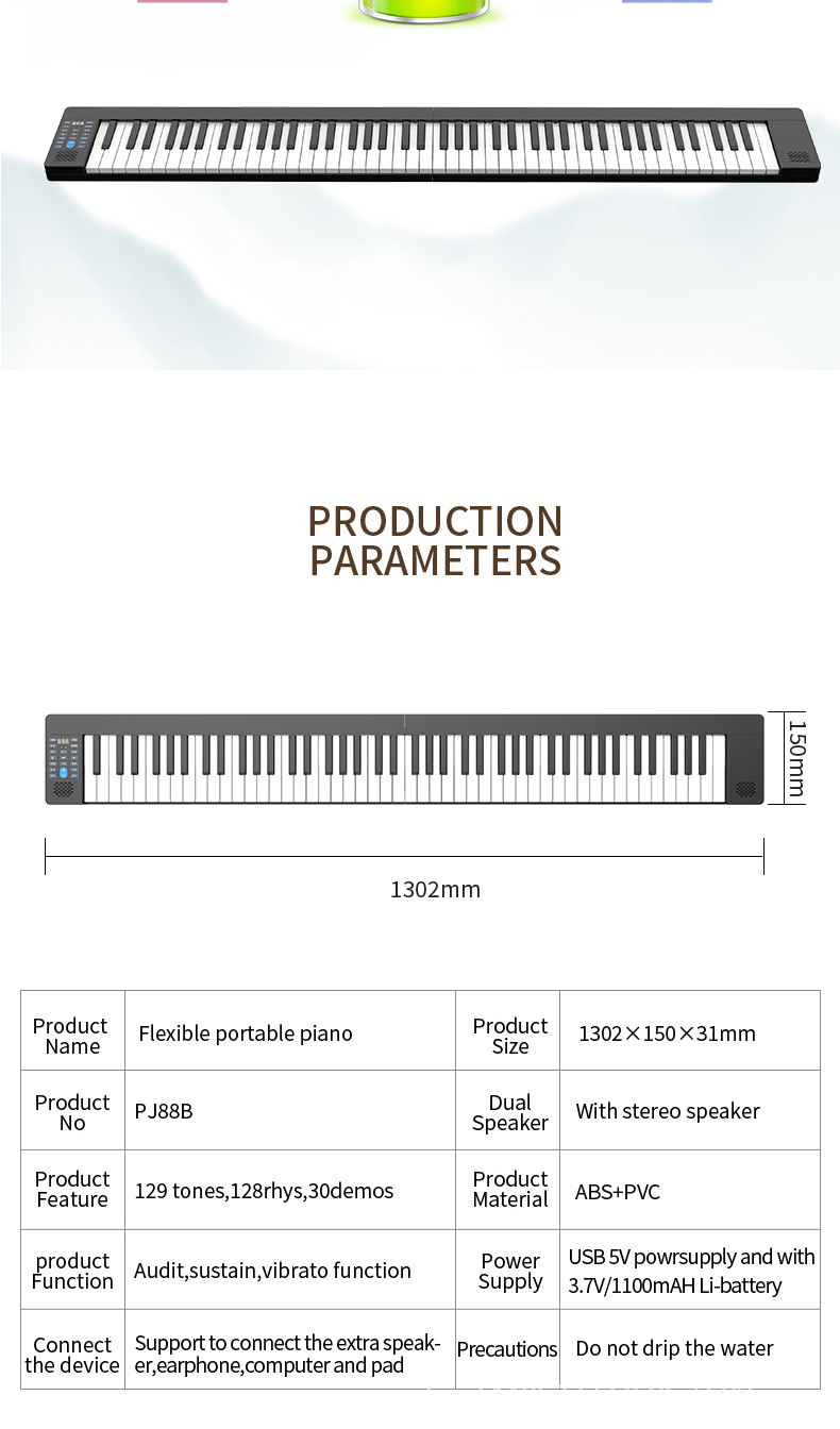 Folding Piano Electronic Keyboard 88 Key Hand Roll Electronic Keyboard Electronic Piano Adult Student MIDI Keyboard Entry Folding Piano Electronic Keyboard 88 Key Hand Roll Electronic Keyboard Electronic Piano Adult Student MIDI Keyboard Entry