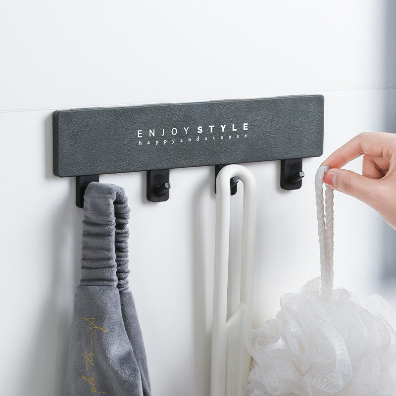 Simple Strong Adhesive Hook a Row of Long Modern Hang Clothes Key Wall Hanging Doorway Storage Shelf Load-Bearing Hook