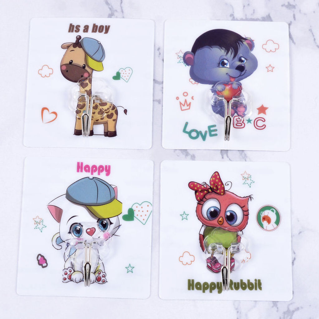 Creative behind the Door Kitchen Bathroom Transparent Powerful Sticky Hook Traceless Glass Magic Stickers Cartoon Load-Bearing Hook Nail-Free Hook Creative behind the Door Kitchen Bathroom Transparent Powerful Sticky Hook Traceless Glass Magic Stickers Cartoon Load-Bearing Hook Nail-Free Hook