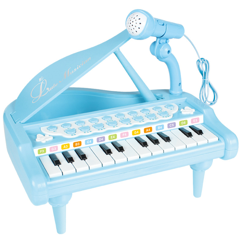 Children&#039;s Electronic Keyboard Early Education Musical Instrument with Microphone 24 Keys Piano Music Girl Toy 3-6 Years Old