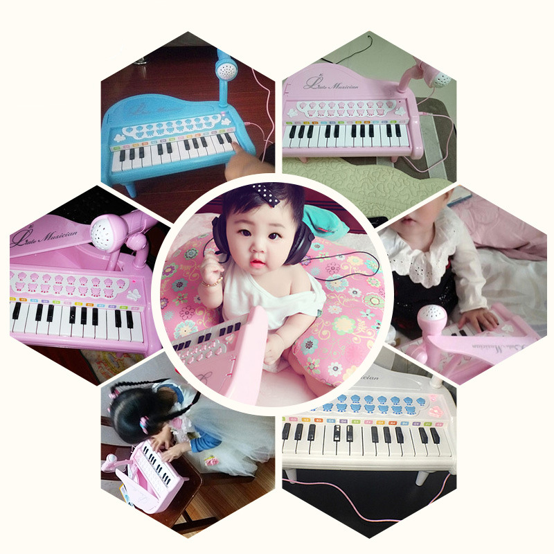 Children's Electronic Keyboard Early Education Musical Instrument with Microphone 24 Keys Piano Music Girl Toy 3-6 Years Old Children's Electronic Keyboard Early Education Musical Instrument with Microphone 24 Keys Piano Music Girl Toy 3-6 Years Old