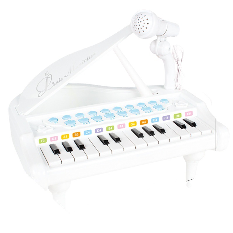 Children&#039;s Electronic Keyboard Early Education Musical Instrument with Microphone 24 Keys Piano Music Girl Toy 3-6 Years Old