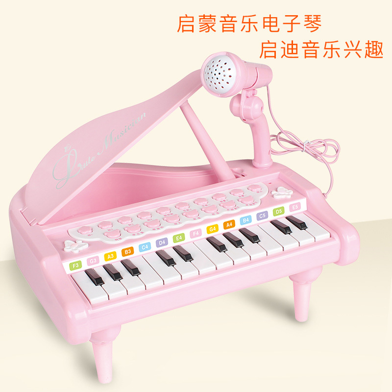 Children's Electronic Keyboard Early Education Musical Instrument with Microphone 24 Keys Piano Music Girl Toy 3-6 Years Old Children's Electronic Keyboard Early Education Musical Instrument with Microphone 24 Keys Piano Music Girl Toy 3-6 Years Old