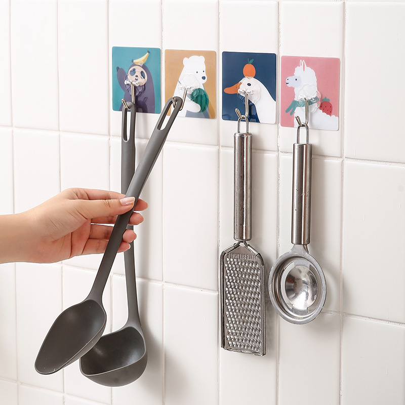Punch-Free Hook Wall Screwless Kitchen Bathroom Creative Wall-Mounted Strong Adhesive Household Load-Bearing Sticky Purchase