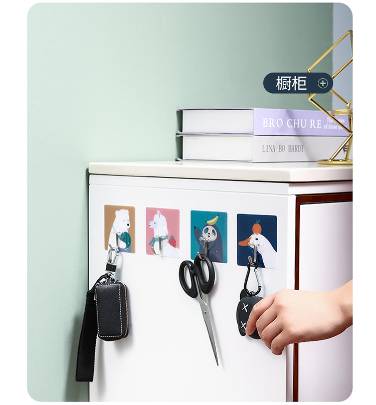 Punch-Free Hook Wall Screwless Kitchen Bathroom Creative Wall-Mounted Strong Adhesive Household Load-Bearing Sticky Purchase