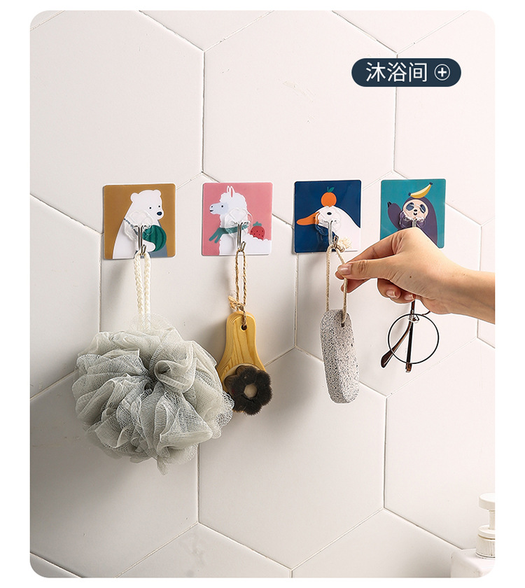 Punch-Free Hook Wall Screwless Kitchen Bathroom Creative Wall-Mounted Strong Adhesive Household Load-Bearing Sticky Purchase