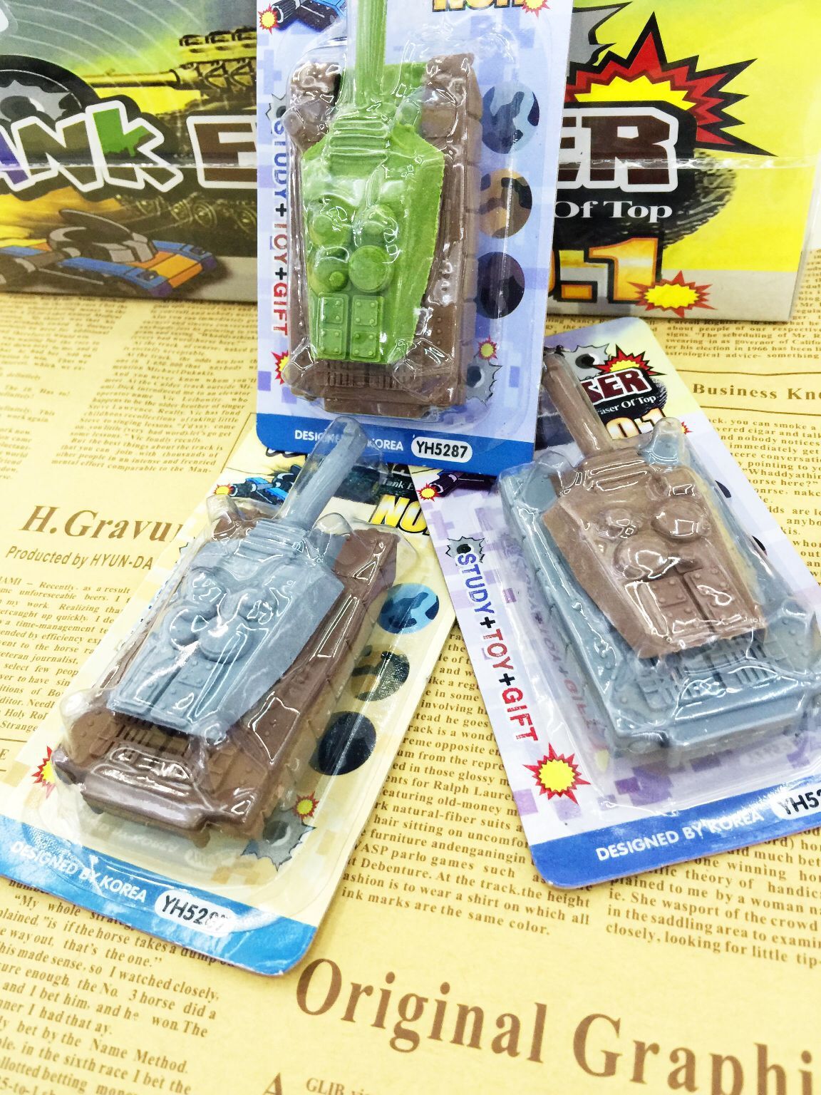 Korean Cute Cartoon Tank Eraser Detachable DIY Children&#039;s Creative Stationery Combination Wholesale