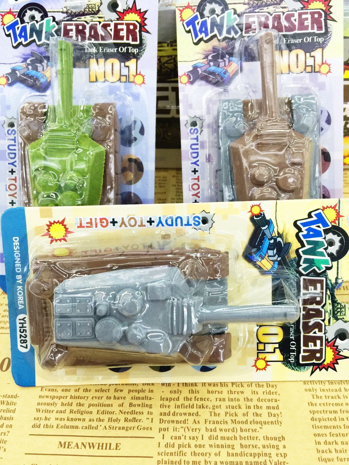 Korean Cute Cartoon Tank Eraser Detachable DIY Children's Creative Stationery Combination Wholesale
