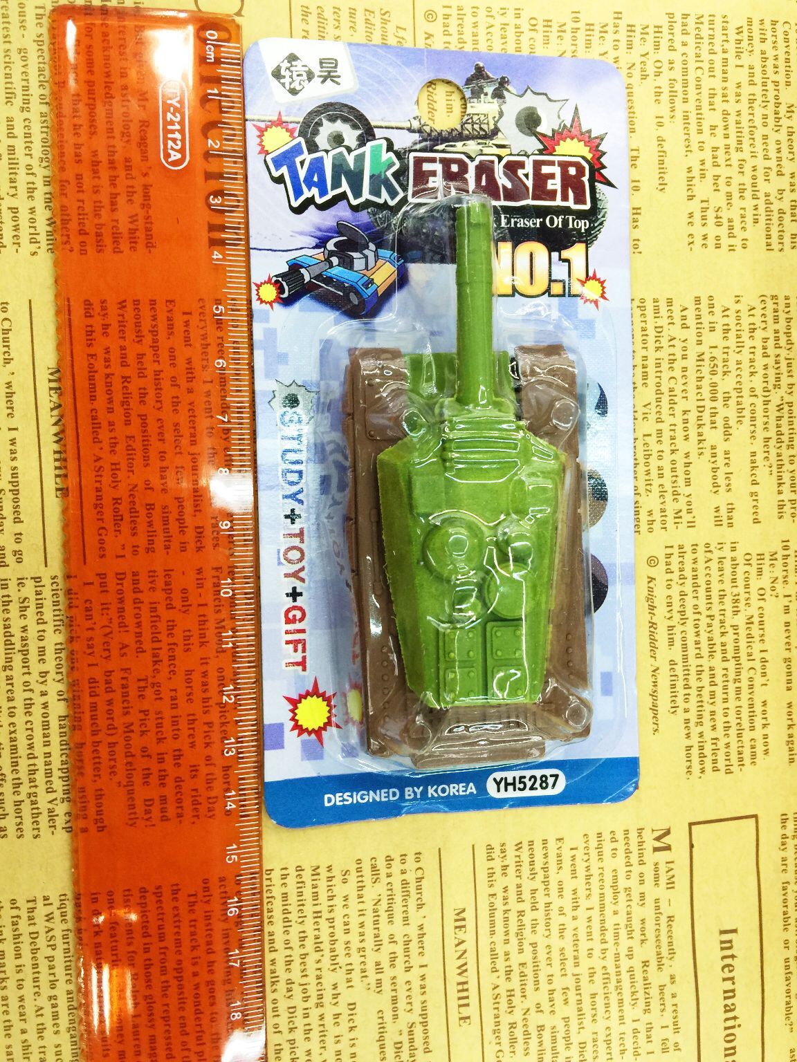Korean Cute Cartoon Tank Eraser Detachable DIY Children's Creative Stationery Combination Wholesale