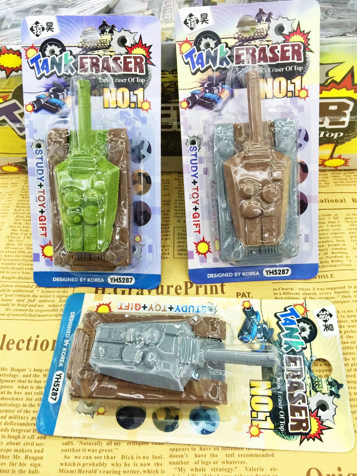 Korean Cute Cartoon Tank Eraser Detachable DIY Children's Creative Stationery Combination Wholesale
