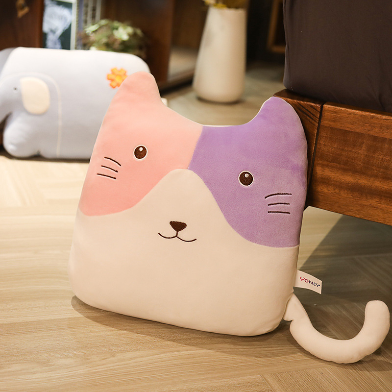 Cute Elephant Cat Pillow Plush Toy Home Sofa Cushion Office Seat Back Spandex Crystal Velvet