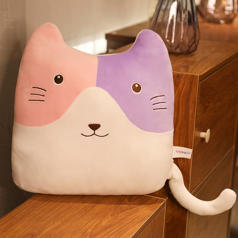 Cute Elephant Cat Pillow Plush Toy Home Sofa Cushion Office Seat Back Spandex Crystal Velvet