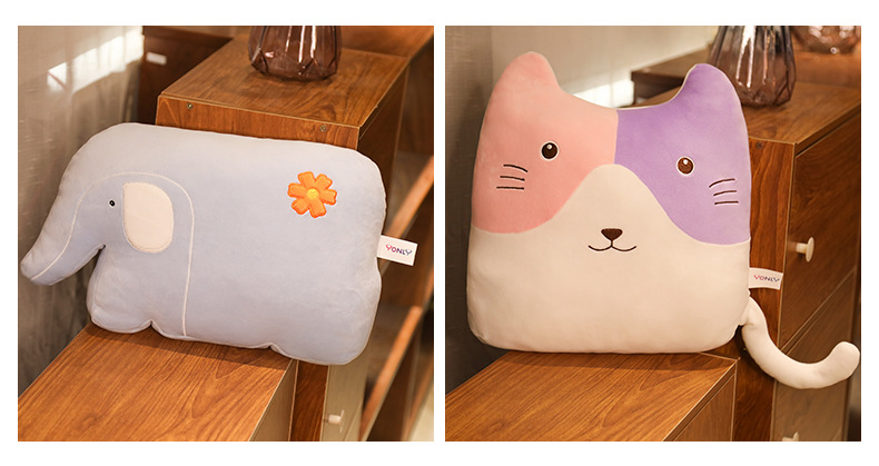 Cute Elephant Cat Pillow Plush Toy Home Sofa Cushion Office Seat Back Spandex Crystal Velvet Cute Elephant Cat Pillow Plush Toy Home Sofa Cushion Office Seat Back Spandex Crystal Velvet