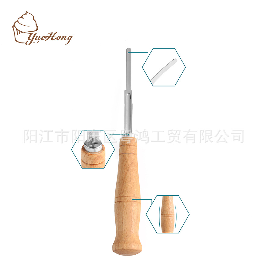 Bread Lame Wooden Handle Curved Bread Cutter Repair Knife Western-Style Bread Stick Cutting Knife Cutting Reamer Bread Lame Wooden Handle Curved Bread Cutter Repair Knife Western-Style Bread Stick Cutting Knife Cutting Reamer