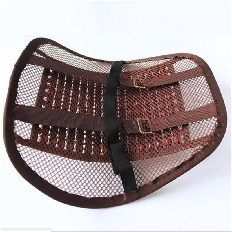 Automobile wood bead waist by ventilation massage waist cushion seat back