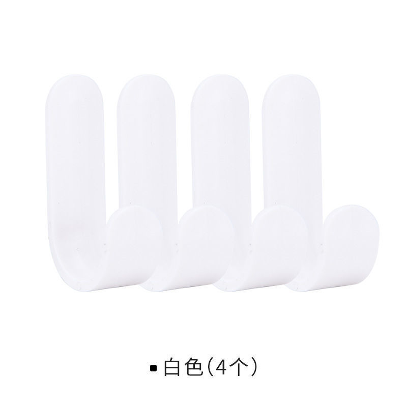Simple Nordic Style J-Type Hook Strong Sticky Hook No Traces on the Walls Load-Bearing Bathroom Punch-Free Jewelry Hat-and-Coat Hook
