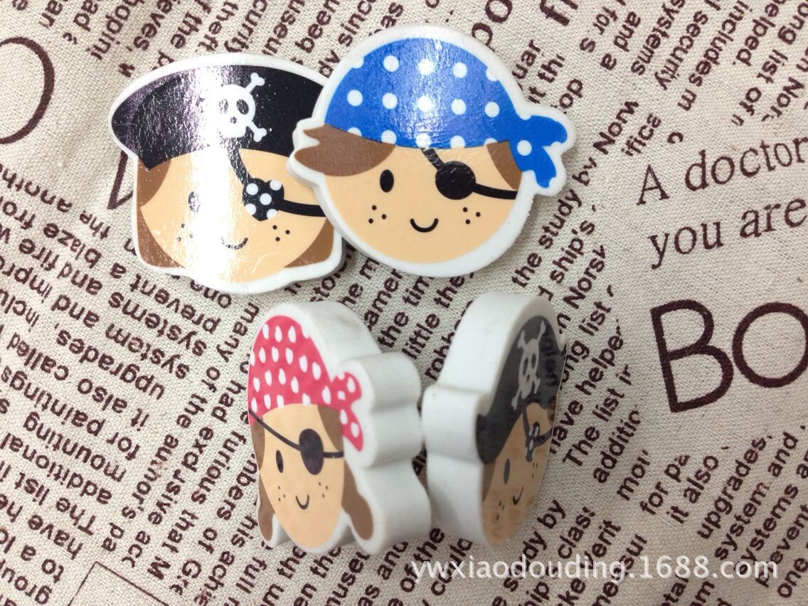 [Eraser Professional Production] Korean Creative Stationery Gift Children Cartoon Pirate Shape Eraser