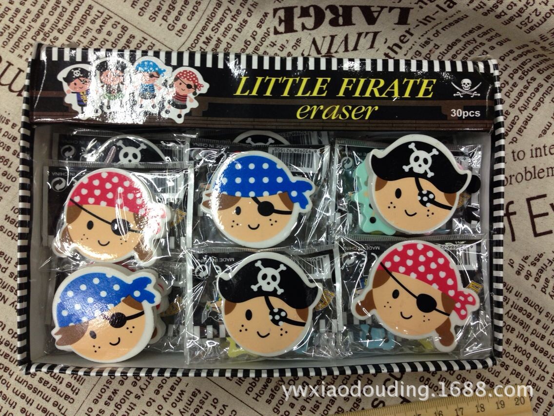 [Eraser Professional Production] Korean Creative Stationery Gift Children Cartoon Pirate Shape Eraser