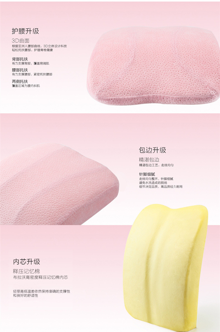 Back pillow memory cotton thickened turned Back against car pillow slow rebound Back core Office seat Back cushion Back pillow memory cotton thickened turned Back against car pillow slow rebound Back core Office seat Back cushion