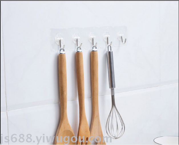 Hook adhesive stick wall hanging load-bearing suction cup kitchen hook after traceless paste door without hole hook