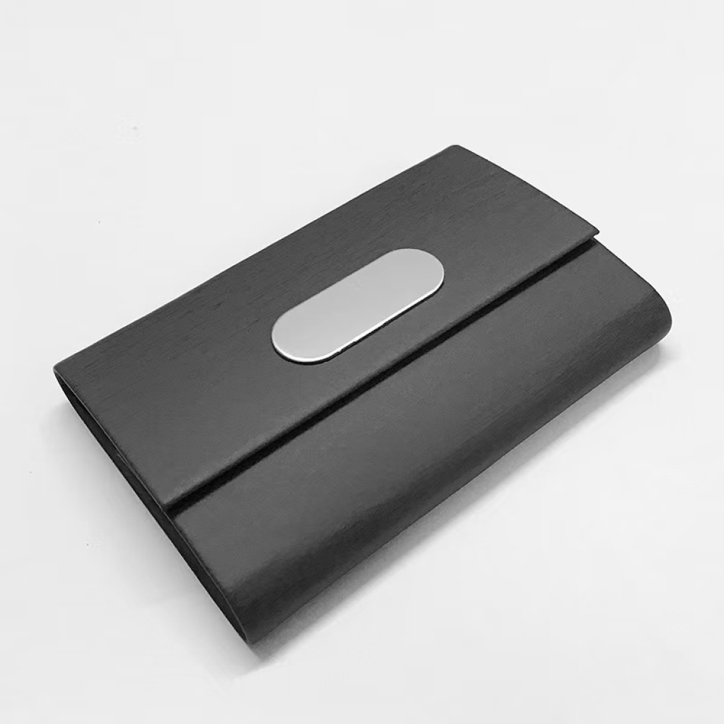 Curved Business Card Case Metal Sticker Buckle Business Card Holder Men's and Women's Business Card Case PU Leather Business Card Holder Sub Curved Business Card Case Metal Sticker Buckle Business Card Holder Men's and Women's Business Card Case PU Leather Business Card Holder Sub