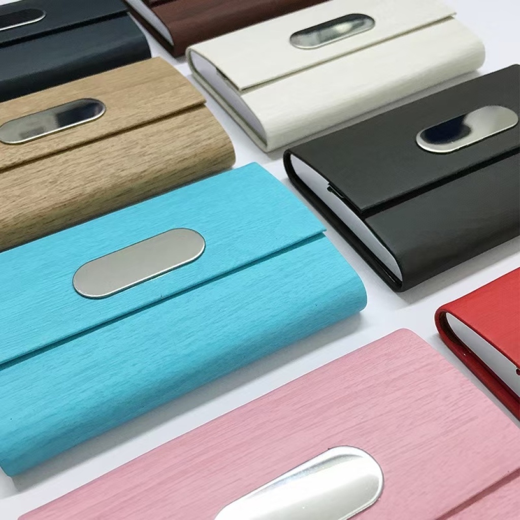 Curved Business Card Case Metal Sticker Buckle Business Card Holder Men's and Women's Business Card Case PU Leather Business Card Holder Sub Curved Business Card Case Metal Sticker Buckle Business Card Holder Men's and Women's Business Card Case PU Leather Business Card Holder Sub