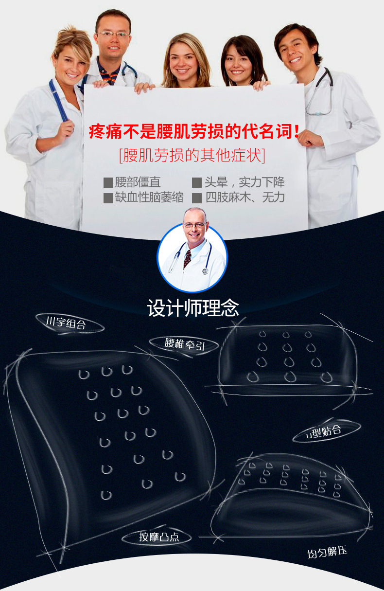 Manufacturer wholesale memory cotton waist seat cushion for waist protection Office cushion for car back in summer