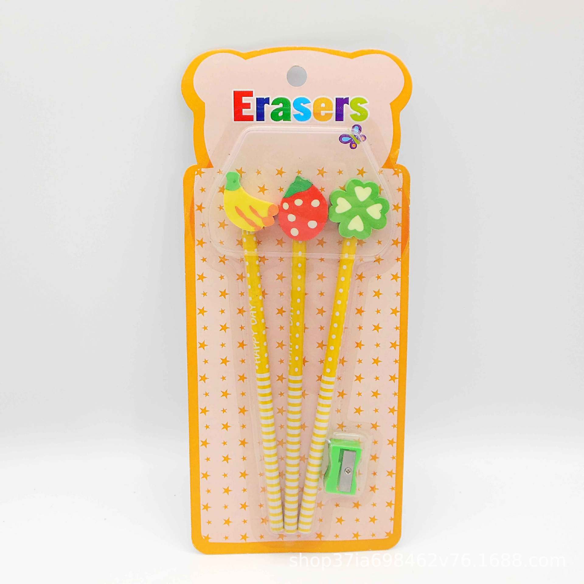 Twelve pencil eraser two Pencil Sharpener stationery set School supplies Children's stationery Twelve pencil eraser two Pencil Sharpener stationery set School supplies Children's stationery