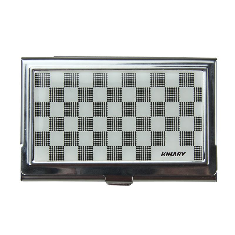 Kinary Os9010 Stainless Steel Artistic Plaid Business Card Case Fresh Card Business Creative Business Card Case