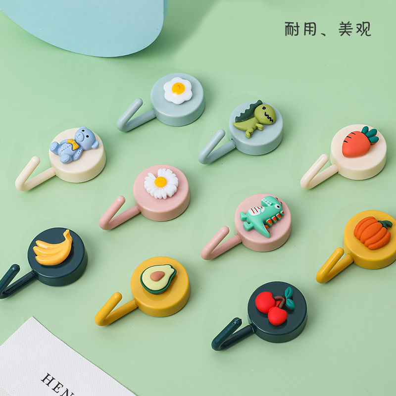Creative Sticky Hook Nordic Cute Strong Load-Bearing Hook Home Punch-Free Invisible Wall Decorative Dormitory Small Hook