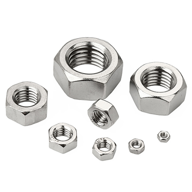 Factory Direct Sales 201 Stainless Steel Outer Hexagon Bolt Screw Thickened Nut Thick Type Hexagon Nut M3-M30
