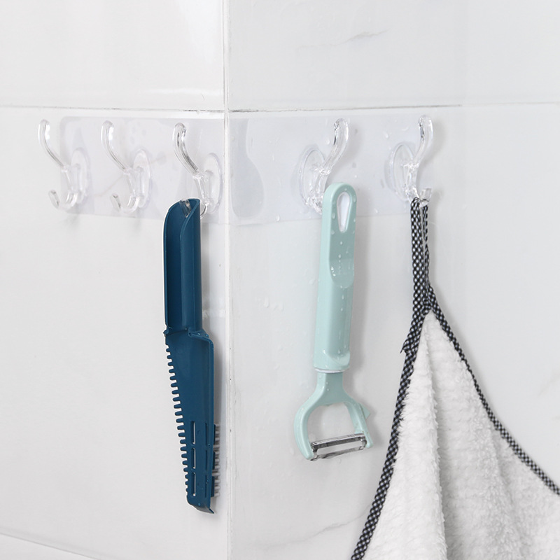 Strong Sticky Hook Household Punch-Free Strip Load-Bearing without Trace behind the Door Bathroom Waterproof Hook
