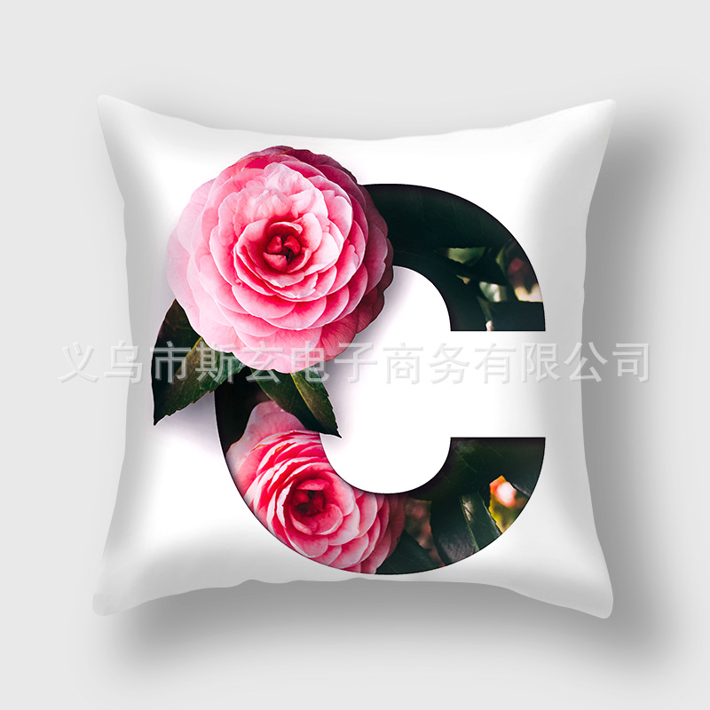 Pink Valentine&#039;s Day Pillow Cover Peach Peel Printing Words Sofa Cushion Back Cushion/Seat Cushion Amazon Custom Home