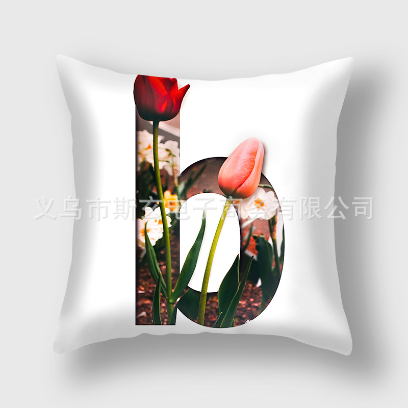Pink Valentine&#039;s Day Pillow Cover Peach Peel Printing Words Sofa Cushion Back Cushion/Seat Cushion Amazon Custom Home
