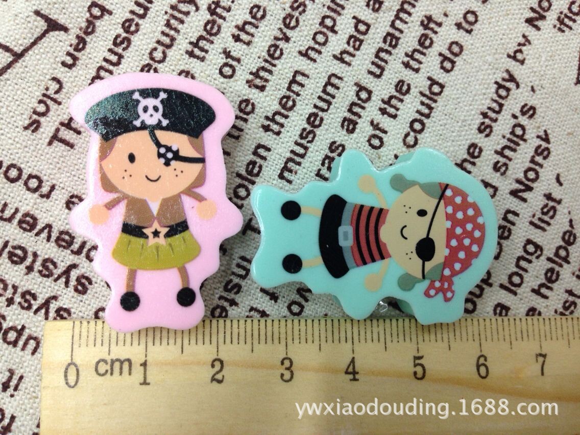 Japanese and Korean Cartoon Creative Stationery Gift Children Cartoon Pirate Shape Eraser Wholesale School Supplies