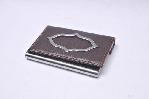 &#034;Factory direct&#034; leather card case WK-2901 series metal stainless steel fashion business men and ladies black-red card case
